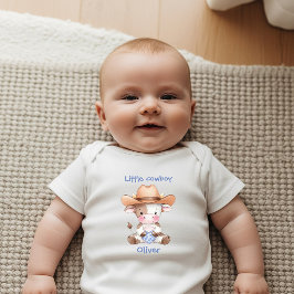 Body Para Bebê Pequeno Cowboy Recém-Nascido Personalizado