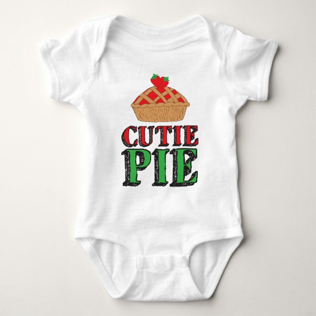 Body Para Bebê Pequeno Cutie Pie Doce Coisas De Morango (Frente)
