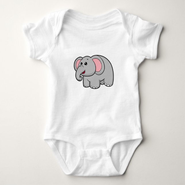 Body Para Bebê Pequeno Elefante (Frente)