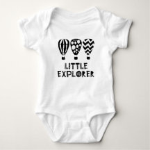 "Pequeno Explorador" monocromático Design Bebê