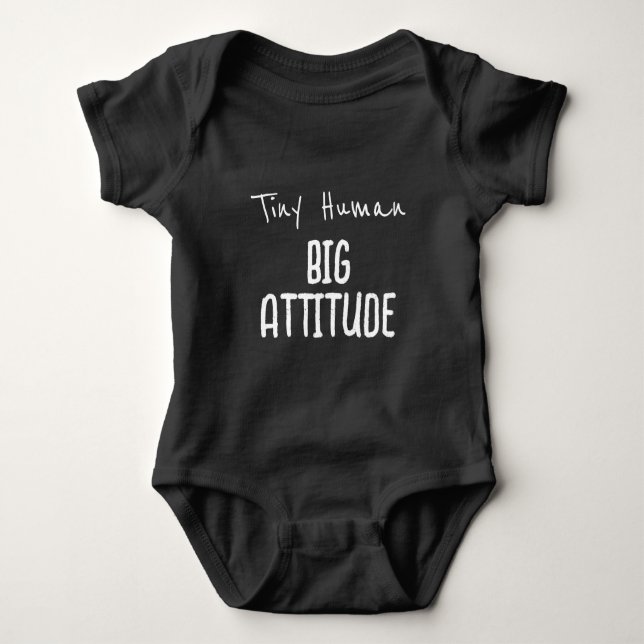 Body Para Bebê Pequeno Humano, Grande Atitude (Frente)