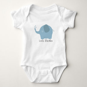 Body Para Bebê Pequeno Irmão Blue Elephant Baby Tee