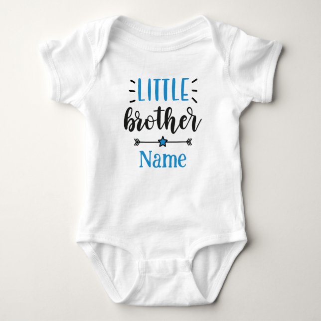 Body Para Bebê Pequeno Irmão Personalizado Nome Cute (Frente)