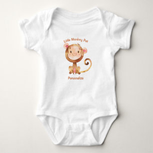 Body Para Bebê Pequeno Macaco Pet Bonito Macaco Personalizar