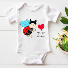 Body Para Bebê Pequeno menino joaninha com coração