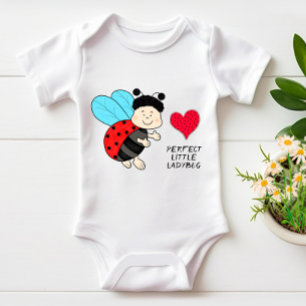 Body Para Bebê Pequeno menino joaninha com coração