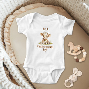 Body Para Bebê Pequeno Pedacinho de Menino ou Menina Vaca Country