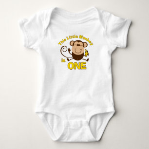Body Para Bebê Pequeno primeiro aniversario de Macaco, Criança-Cr