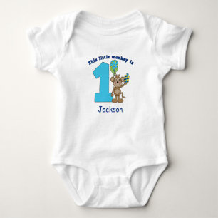 Body Para Bebê Pequeno primeiro aniversario de Macacos Personaliz