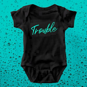 Body Para Bebê Pequeno Problema – Bodysuit de Bebê Script Azul Tu
