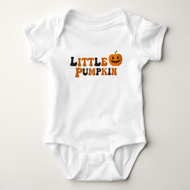 Body Para Bebê Pequeno Pumpkin Bebê Halloween Roupa (Frente)