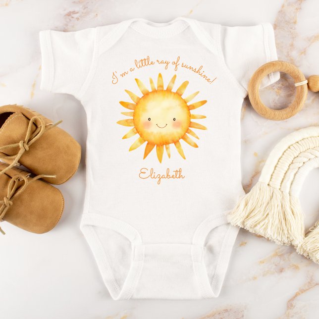 Body Para Bebê Pequeno Raio de Sol Personalizado (Criador carregado)