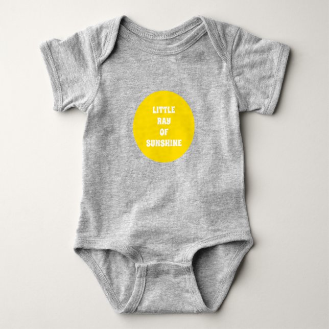 Body Para Bebê Pequeno Raio Sol amarelo-sol texto personalizado f (Frente)