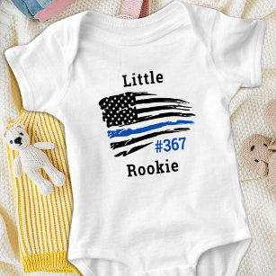 Body Para Bebê Pequeno Rookie Personalizado Policial Thin Blue Li