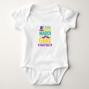 Body Para Bebê Pequeno Senhor Mardi Gras Personalizado