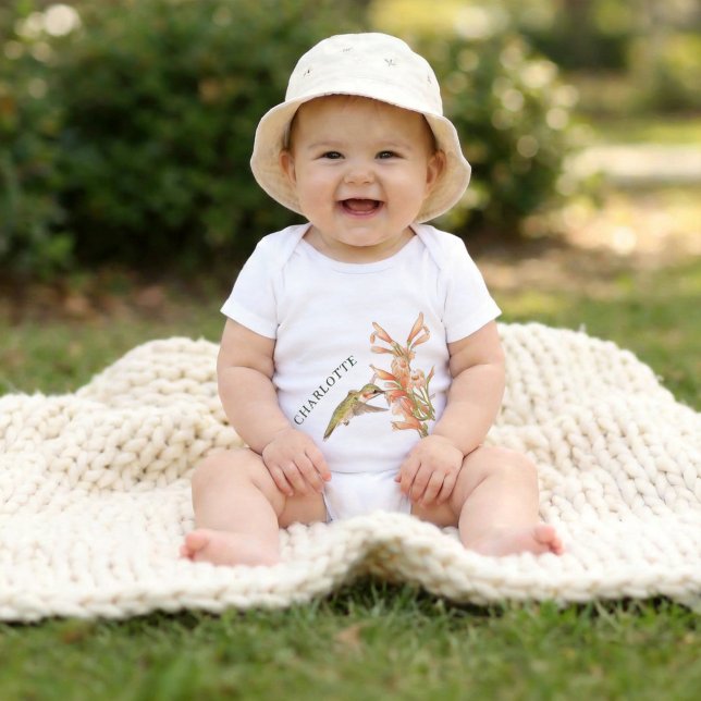 Body Para Bebê Pequenos Polinizadores Personalizados Doce Néctar (Personalized Little Pollinators Sweet Nectar Baby Bodysuit)