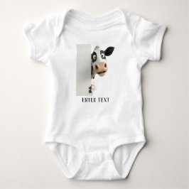 Body Para Bebê Pequim de Vaca Leiteira de Texto Personalizado