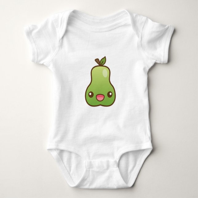 Body Para Bebê Pera Kawaii Feliz (Frente)