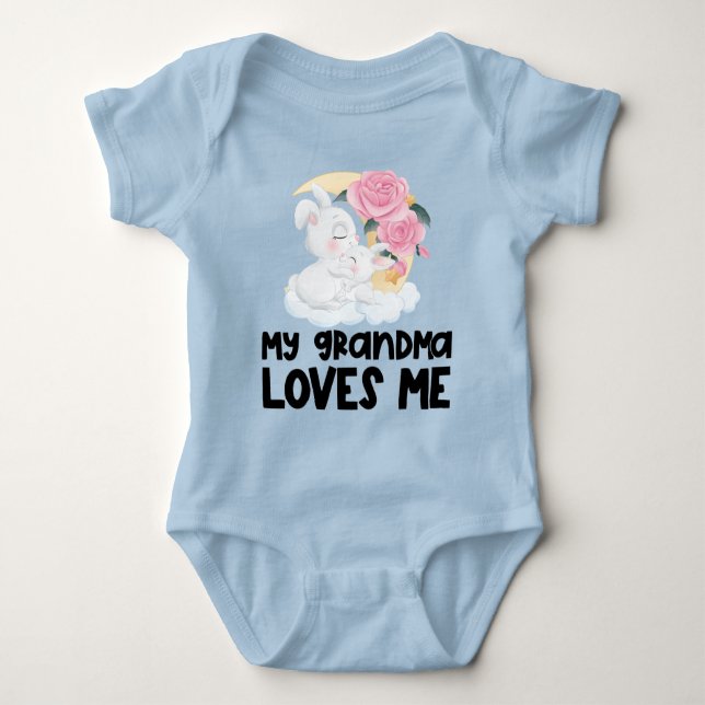 Body Para Bebê Peras Rosa 🌹 Minha Avó Me Ama (Frente)
