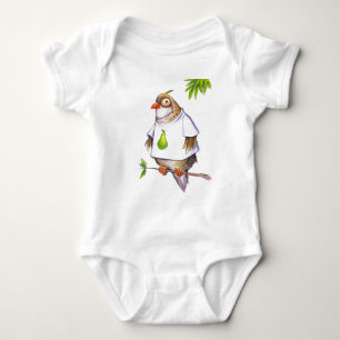 Body Para Bebê Perdiz em um roupa do design da pera T