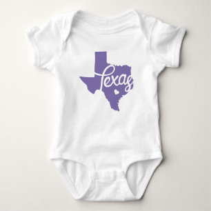 Body Para Bebê Periwinkle Purple Texas Heart