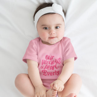 Body Para Bebê Pérola de Precioso Rosa de Framboesa Personalizada