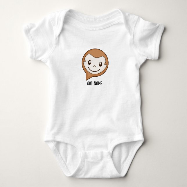 Body Para Bebê Personagem de desenho animado de macaco-bebê (Frente)
