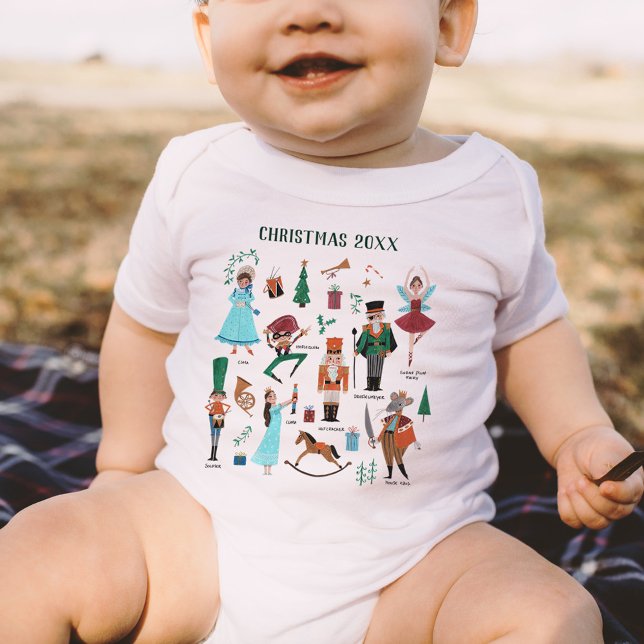 Body Para Bebê Personagens do Ballet Nutcracker Natal (Nutcracker Ballet characters holiday Christmas Baby Bodysuit)