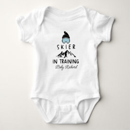 Body Para Bebê Personalised Name Skier in Training Ski