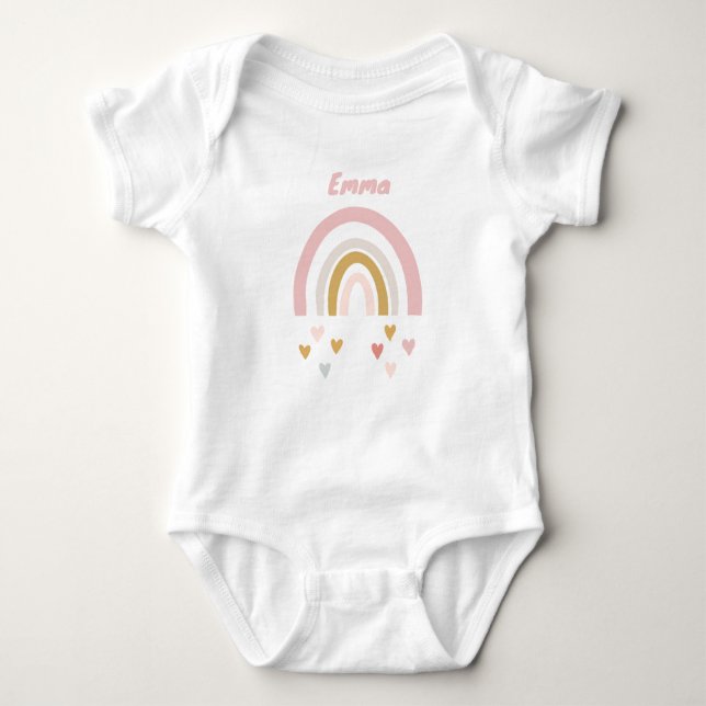 Body Para Bebê Personalisierter Babybody mit Name und Regenbogen (Frente)