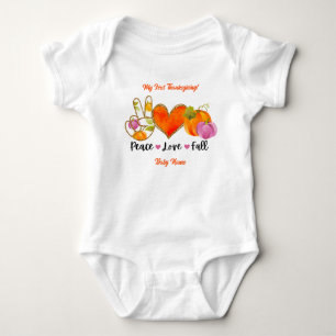 Body Para Bebê Personalização do outono do Peace Love