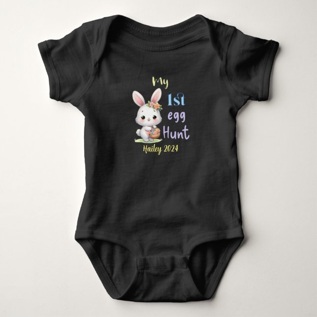 Body Para Bebê Personalizada A Minha Páscoa Personalizada De Caça (Frente)