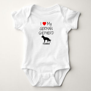 Body Para Bebê Personalizada Eu Amo Meu German shepherd