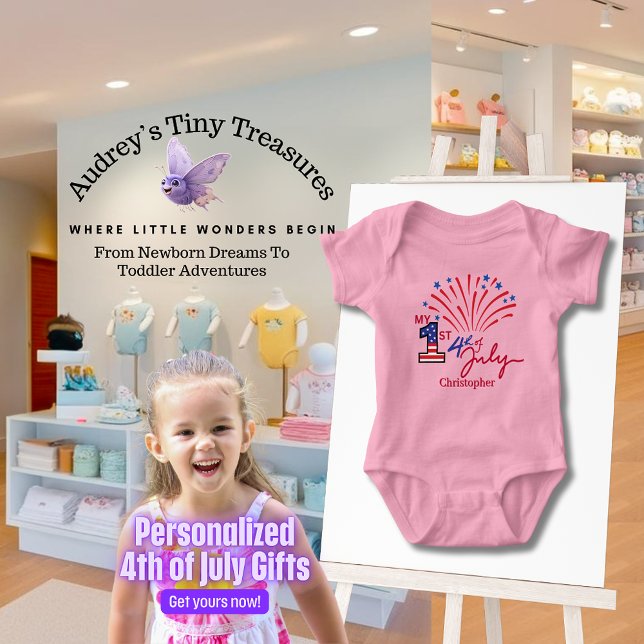 Body Para Bebê Personalizada minha 1rua 4 de julho, biquíni bebê (Criador carregado)