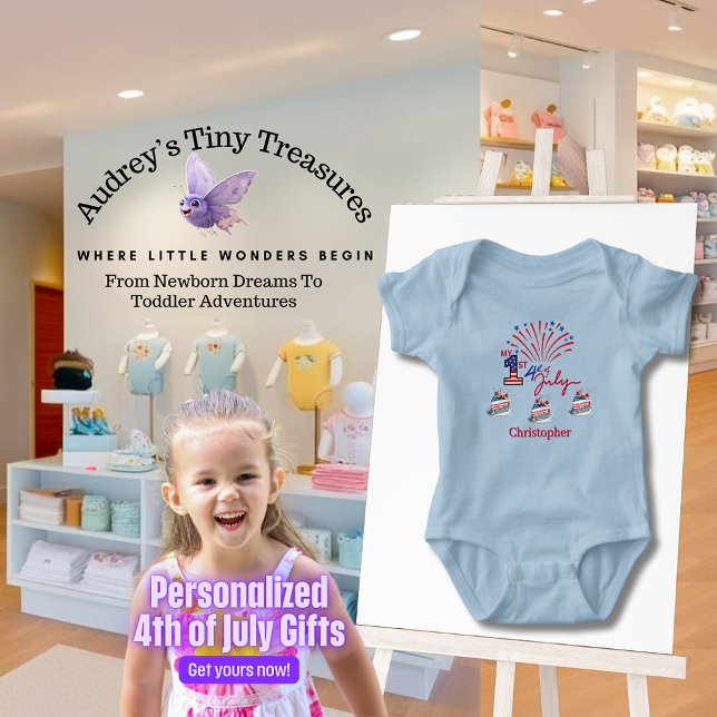 Body Para Bebê Personalizada minha 1rua 4 de julho, biquíni bebê (Criador carregado)