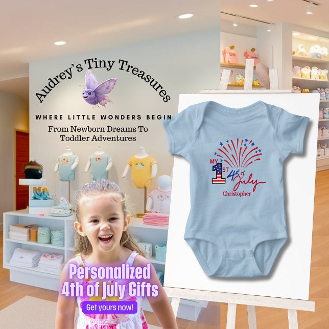Body Para Bebê Personalizada minha 1rua 4 de julho, biquíni bebê (Criador carregado)