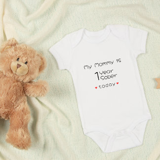 Body Para Bebê Personalizada Mínima Minha Mamãe é 1 ano mais Sóbr