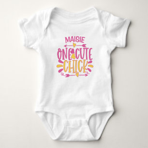 Body Para Bebê Personalizado ADICIONAR NOME Uma Franga Fofa Rosa