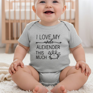 Body Para Bebê Personalizado Divertido Eu amo meu tio ( NOME )