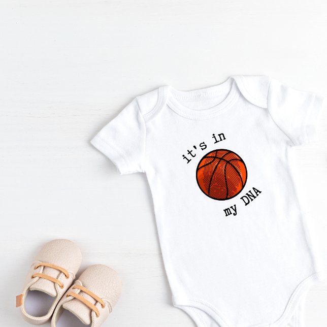 Body Para Bebê Personalizado Está no Meu DNA Basquete (Personalized It's in my DNA )