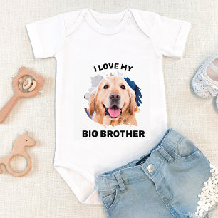 Body Para Bebê Personalizado Eu Adoro Minha Foto De Cachorro Irm