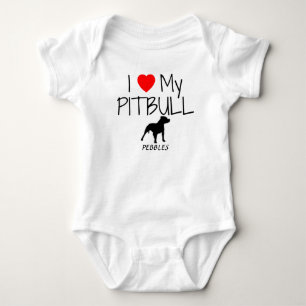 Body Para Bebê Personalizado Eu Amo Meu Pitbull