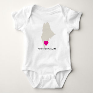 Body Para Bebê Personalizado Feito Em Maine State Love Tee