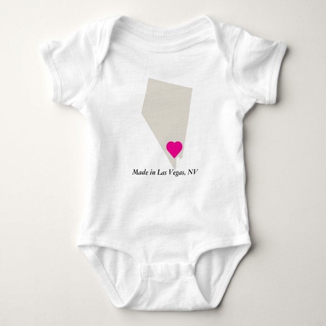 Body Para Bebê Personalizado Feito Em Nevada State Love Tee (Frente)