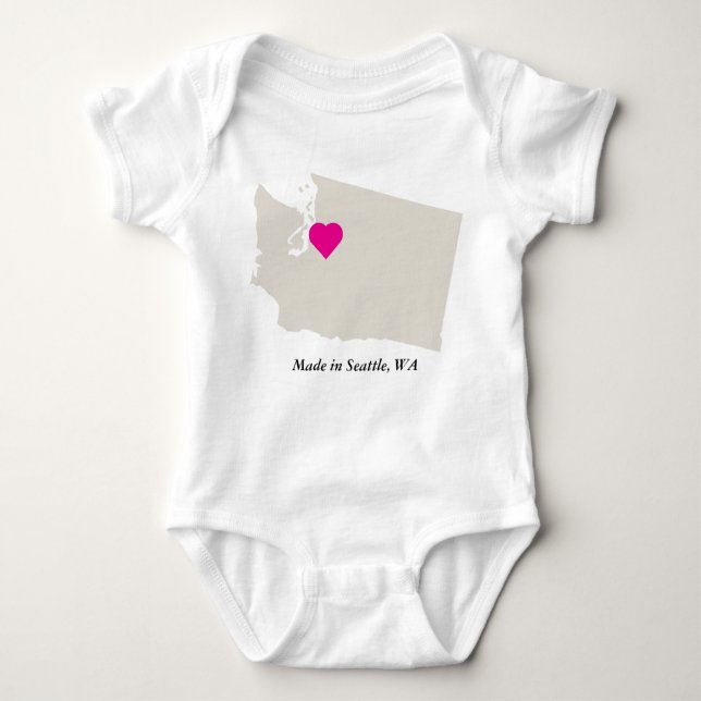 Body Para Bebê Personalizado Feito Em Washington State Love Tea (Frente)