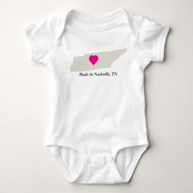 Body Para Bebê Personalizado Feito No Tennessee State Love Baby T (Frente)