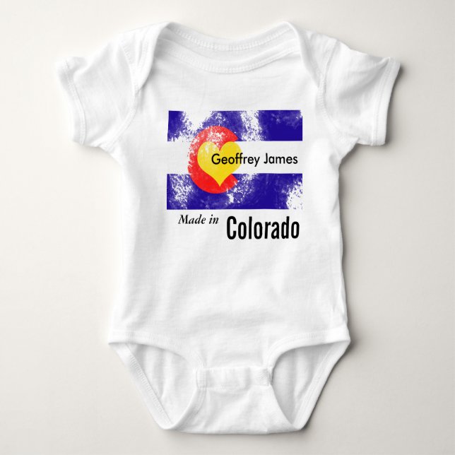 Body Para Bebê Personalizado feito no TShirt de Colorado (Frente)