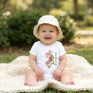 Body Para Bebê Personalizado | Floral Cottagecore Abelha Mel