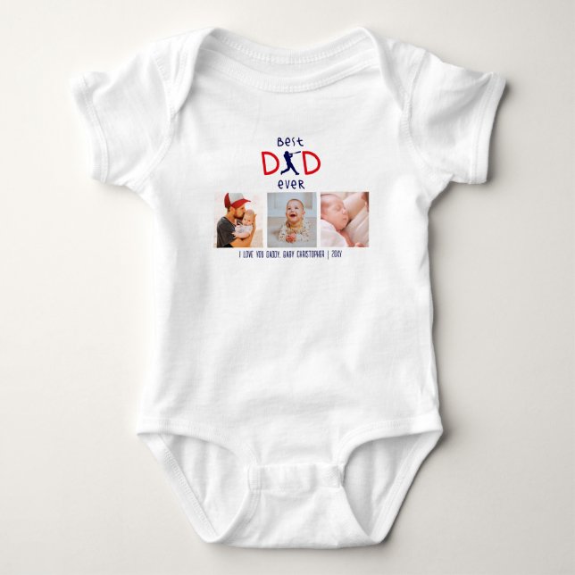 Body Para Bebê Personalizado Melhor Pai do Mundo | Fofo Presente  (Frente)