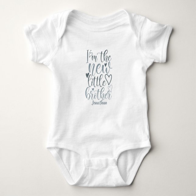 Body Para Bebê Personalizado Novo Irmãozinho Branco Bebê   (Frente)